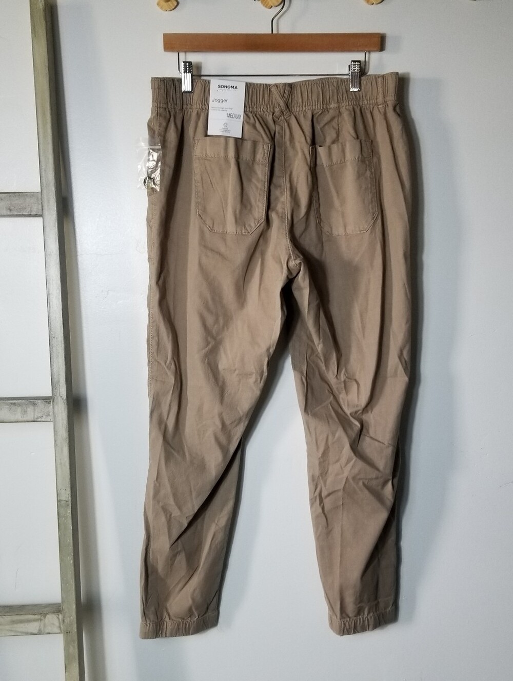 NWT SONOMA WOMEN'S KHAKI JOGGER PANTS SIZE MEDIUM - Picture 2 of 13
